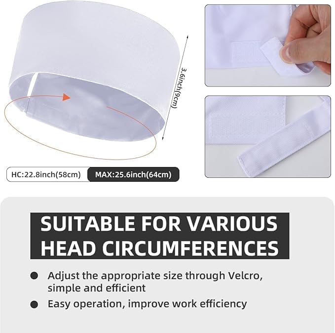 LEQC Chef Skull Cap – Adjustable & Breathable Mesh Chef Hats for Men Women Kitchen Cook Cap, Oil-Resistant Chef Works Hat - Image 4